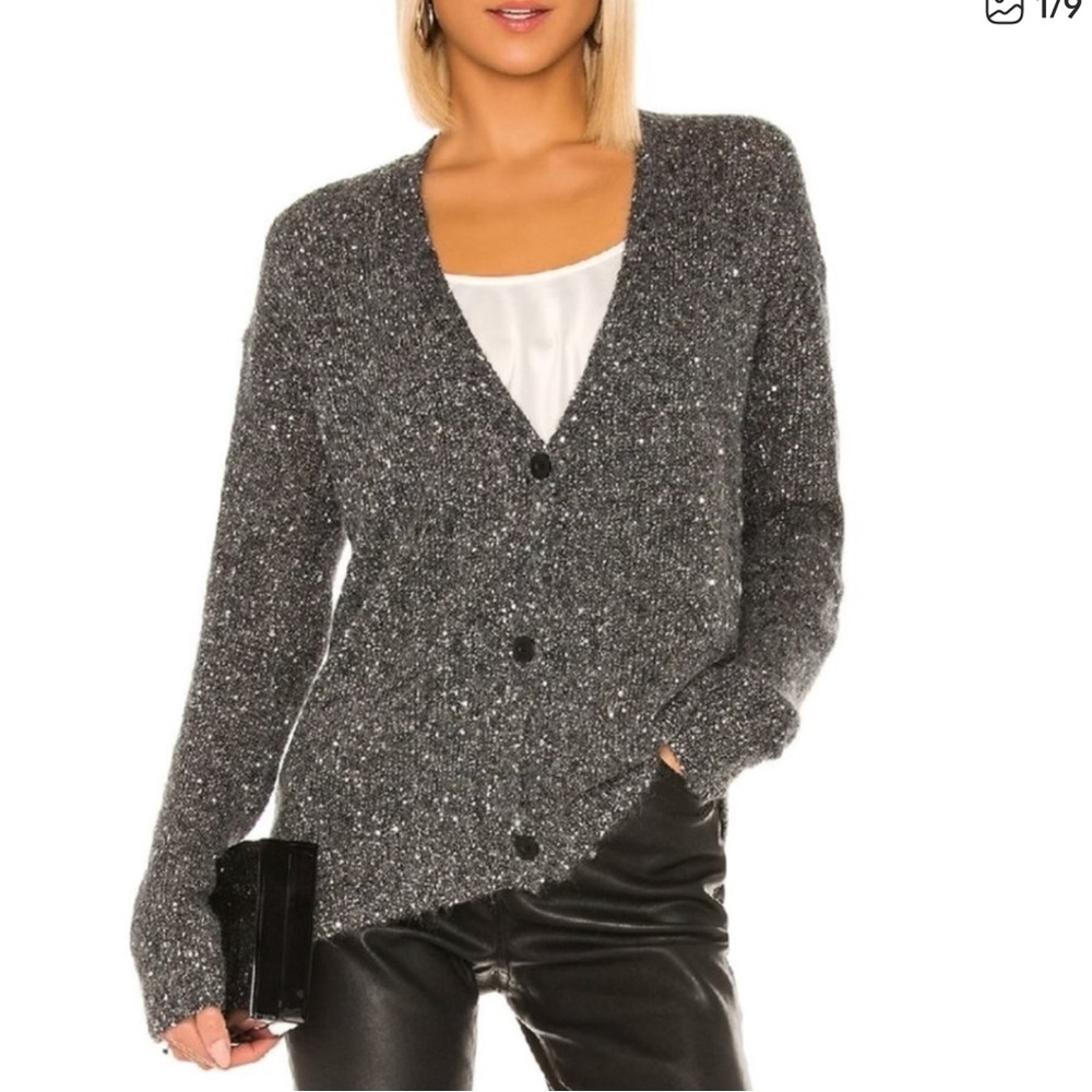 ATM Women's Gray Button-Up CARDIGAN size S